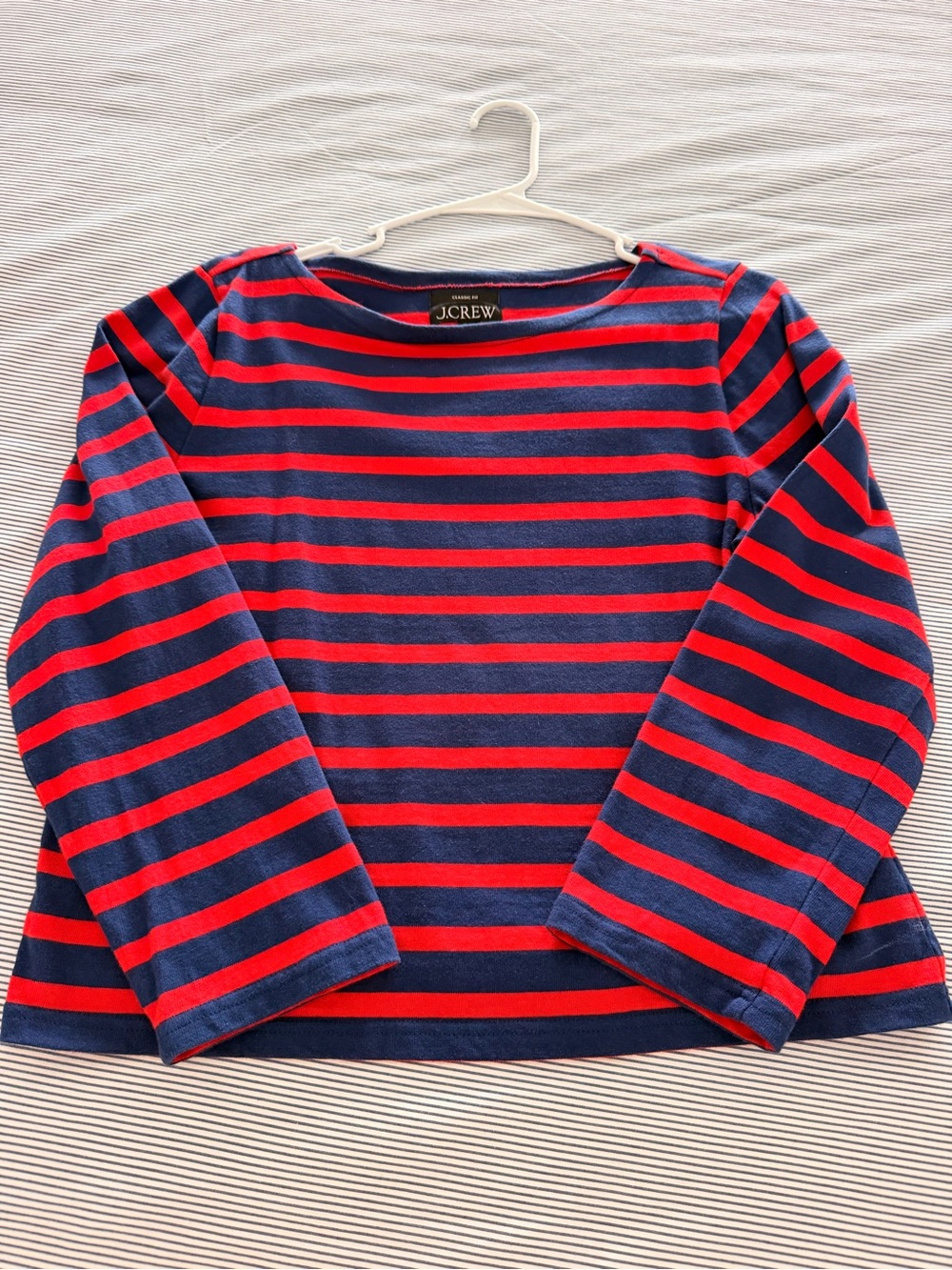 3/4 sleeve cropped striped top